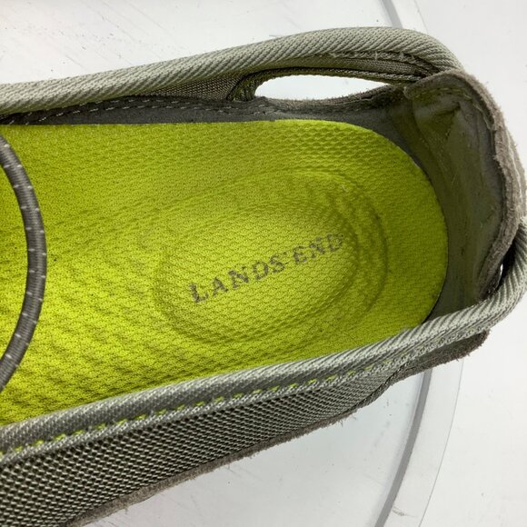 Lands' End Suede Light Grey Bungee Ballet Flats Women Size 8 Everyday Comfort - Picture 3 of 8